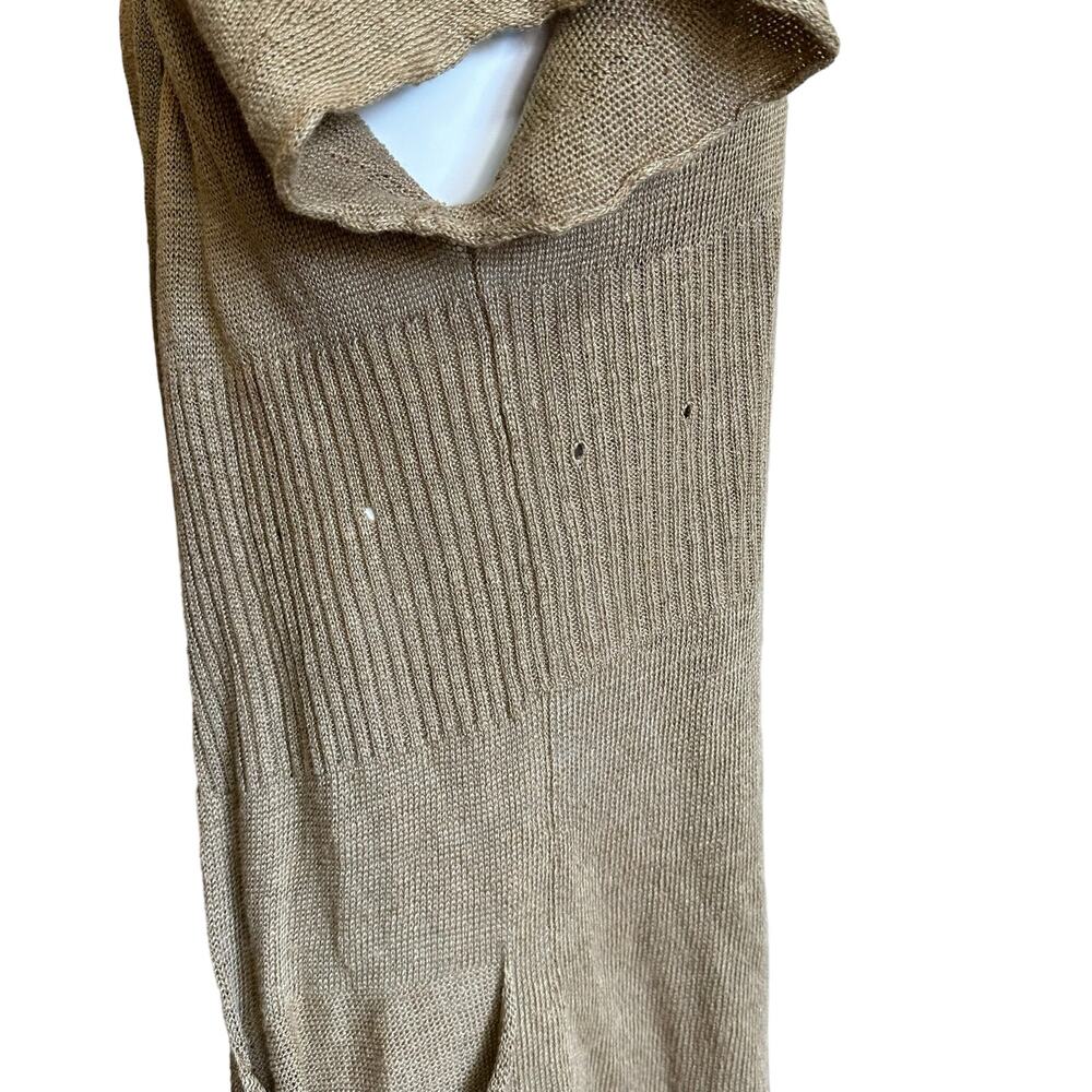 Margaret O'Leary Linen Blend Tan Open Front Cardigan Lightweight Sweater sz 1=XS - Picture 4 of 9
